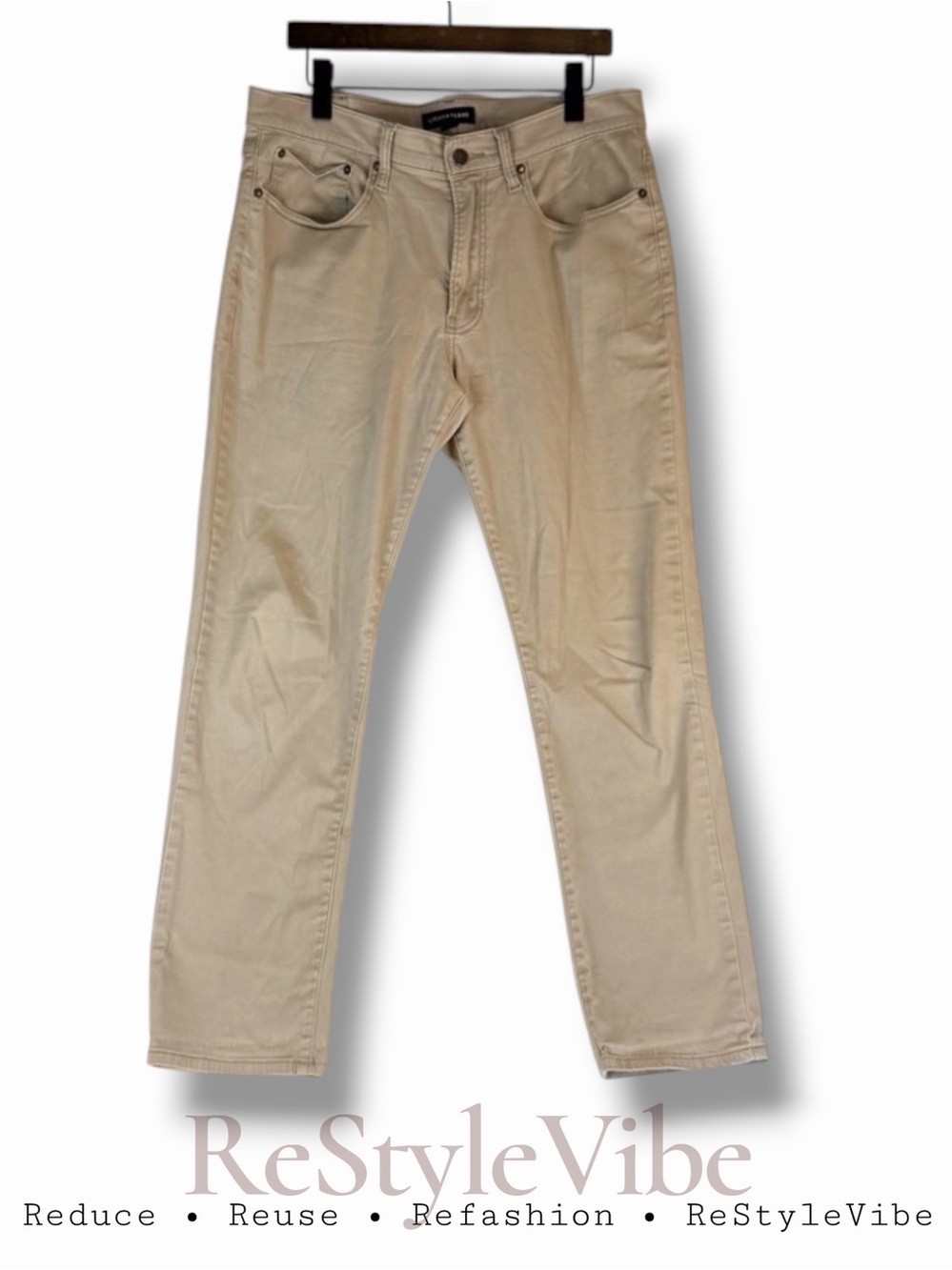 LUCKY BRAND Men’s Size 34x30 Pants Khaki Tan Slim Straight 121 Fit Stretch